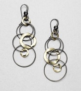 From the Notte Collection. A captivating 18k gold and blackened sterling silver style comprised of flat, wavy links and cylindrical, smooth links in a long, cascade design. 18k goldBlackened sterling silverDrop, about 2.7Hook backImported 