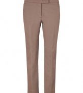 A luxe workweek essential with an impeccable cut, Brunello Cucinellis tailored trousers bring elegance to the office - Side and back slit pockets, zip fly, tab with hidden hook closure - Straight slim leg, tailored fit - Wear with a silk top and sleek heels