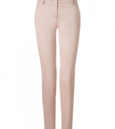 With a streamlined look in pristine white cotton stretch, Emilio Puccis tailored jersey trousers are as flattering as they are chic - Side and buttoned back slit pockets, zip fly, hidden closure, belt loops - Tailored fit, slim straight leg - Wear with bright printed tops sleek leather accessories