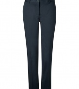 With a pristine tailored cut and timeless-classic hue, Jil Sander Navys navy pants are an essential new-season staple - Side and buttoned back slit pockets, zip fly, button closure, belt loops - Slim, straight leg - Wear with a bright button-down, heels and a leather tote