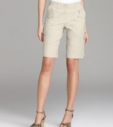 Puts some kick into your wardrobe with Style&co.'s utility-style bermuda shorts. The cinchable bungee cords at the hem let you customize the look!