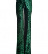 Add a smoldering laser-cut to you luxe staples collection with Balmains allover patterned velvet pants - Side and back slit pockets, zip fly, hidden hook closure, belt loops - Wide straight leg - Wear with an immaculately cut top and sky-high heels