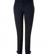 Versatile and sweet with their bow detailed ankles, Valentino R.E.D.s tailored wool stretch trousers are a wardrobe essential - Hidden hook closure, zip fly, slit ankles with bow, belt loops - Ankle length, tailored fit - Wear with practically anything for the perfect dose of ladylike