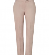 A chic workweek essential with an impeccable cut, Brunello Cucinellis tailored trousers bring elegance to any outfit - Buttoned side and back slit pockets, zip fly, button closure - Straight slim leg, tailored fit - Wear with a silk top and sleek heels