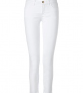 Build the foundations of chic spring looks with these pristine skinny jeans from Emilio Pucci - Four-pocket styling, skinny leg, comfortable mid-rise cut - Form-fitting, ankle length - Pair with everything from modern knits and ankle boots to feminine tops and heels