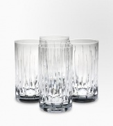 An elegant set of crystal barware favorites, handcut with striking detail to enliven any evening or occasion. Set of 4 Full lead crystal Each, 5 high Hand wash Imported 