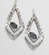 From the Miss Havisham Bel Air Collection. Faceted stones nestled in sparkling Swarovski crystals in a double frame design. Glass stonesRhodium-platingSwarovski crystalsDrop, about 3.5Hook backMade in USA