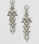 From the Superstud Collection. A graphic combination of spikes and studs and daggers creates the striking shaping of this dramatic drop design of polished sterling silver.Sterling silverLength, about 2.25Post-and-hinge back with 14k yellow gold postImported