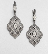 From the Gothic Collection. A Moroccan-inspired design in highly-detailed sterling silver and sparkling white sapphires. Sterling silverWhite sapphiresDrop, about 1.8Lever backImported 