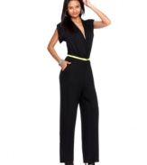 In a wide leg, this Bar III jumpsuit is perfect for channeling a stylish seventies look -- a hot trend for spring!