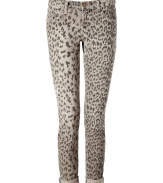 Take a wild stance on this seasons penchant for printed pants with Current Elliotts ultra soft rolled cuff leopard print cords - Classic five-pocket style, zip fly, button closure, belt loops, rolled cuffs - Form-fitting - Pair with chunky knits and flats, or dress up with feminine tops and statement heels