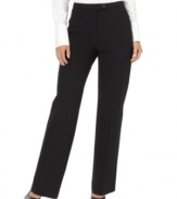 A pinstripe pattern and straight fit makes these pants by JM Collection a smart addition to any wardrobe. With a great price, you can afford to snag more than one pair!