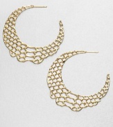 From the Serpentine Collection. An exotic yet minimalist style featuring a open, snakeskin-inspired design. 18k goldplated sterling silver14k gold post backImported 