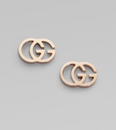 The famous interlocking double G, in rose gold.18k rose gold Width, about ½ Post back Made in Italy