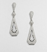 EXCLUSIVELY AT SAKS. A vintage-inspired style featuring hand-set, brilliant pavé crystals in a framed chandelier drop design. CrystalsCubic zirconiaRhodium-plated brassDrop, about 2.25Post backImported 