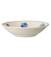 Vintage charm meets modern durability in this Farmhouse Touch soup or pasta bowl, featuring cornflower-blue florals and bands in delicately embossed porcelain from Villeroy & Boch.