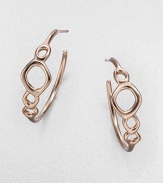 A sculptural design in sterling silver and 18k gold, finished in the warm glow of 18k rose goldplating. Sterling silver and 18k gold with 18k rose goldplatingLength, about .86Post backImported 