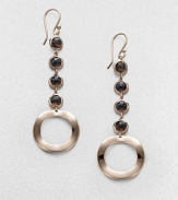 From the Lite Links Collection. A long and elegant style featuring faceted smokey quartz stones and an open circle in a linear design in sterling silver and 18k gold, finished in the warm glow of 18k rose goldplating. Smokey quartzSterling silver and 18k gold with 18k rose goldplatingDrop, about 2.7Hook backImported 