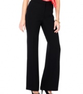 Nine West's wide leg suit pants feature a flattering high-rise fit that looks great with a silky sleeveless top tucked in. Also try pairing with another piece from the rest of their coordinating collection of suiting separates!