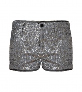 Glamorous no matter how you wear them, Zadig & Voltaires allover sequined shorts are a statement-making separate guaranteed to make an impact - Side slit pockets, zip fly, button closure, belt loops, raw finished black trim - Slim fit - Wear with everything from pullovers and flats to blazers and heels