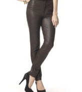 A crackle-glazed fabric gives INC's slim, streamlined pants a touch of edgy shine!