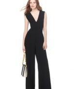 A hot alternative to a dress, channel the glam seventies with this Rachel Rachel Roy Twyla jumpsuit with a dramatic crisscross back!