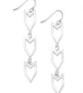 Let your style take shape with these chic, cut-out earrings. Studio Silver's Chevron drop earrings shine in sterling silver. Approximate drop: 2-3/4 inches.