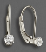 Let her shine with these classic, sparkling cubic zirconia accent earrings, set in 14k white gold.