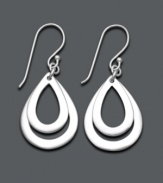 Double up on versatile style while adding spice to your look. These pretty, polished earrings by Giani Bernini feature two graduated teardrops in sterling silver. Approximate drop: 1-1/4 inches.