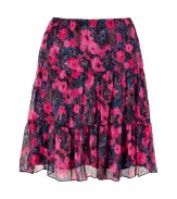 With a vibrant floral print and a flirty A-line silhouette, this silk-blend skirt from Anna Sui is any easy date-night favorite - Elasticized waist, A-line silhouette, tiered, all-over print - Wear with a silk blouse or a fitted tee and peep-toe heels