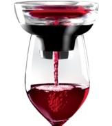 Breathing fresh air into your favorite wine, this wine aerator highlights new flavor notes and rounds out taste for a full-bodied finish. Simply rest on any glass, pour as usual and taste the instant transformation yourself. 1-year limited warranty. Model KP-W001.