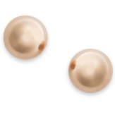 Sleek, polished studs perfect any ensemble. Crafted in 14k rose gold, earrings feature a smooth dome-shaped surface. Approximate diameter: X inch.