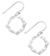 Decorative style. Studio Silver's unique cut-out earrings feature a chic shape and textured surface in sterling silver. Approximate drop: 1-1/4 inches.