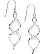 A double helix design. Giani Bernini's chic twisted drop earrings are crafted in sterling silver. Approximate drop: 1-1/2 inches.