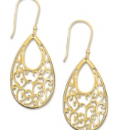 Shapely earrings make an elegant addition to your collection. Giani Bernini's timeless style features a scrolling design in 24k gold over sterling silver. Approximate drop: 1-1/2 inches.