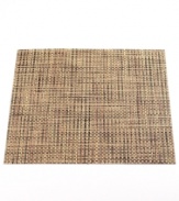 Chic, sophisticated dining is yours with this square Basketweave placemat. Made of woven vinyl, this placemat offers durability without sacrificing style and is available in a variety of modern colors to complement your home.