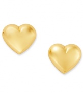 A romantic accent. Giani Bernini's petite stud earrings feature a puffed heart shape in 24k gold over sterling silver. Approximate diameter: 1/4 inch.