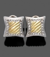 Decorate your look with fine detail. Earrings crafted in 14k gold and sterling silver. Approximate diameter: 1/4 inch.