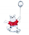 That scrunched, cherry red shirt, that humble smile - it's everyone's favorite honey bear, in dazzling crystal. Swarovski recreates this favorite storybook character in a whole new light, posed in a joyous leap with a crystal balloon. 2.5 4.5.