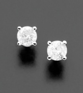 An elegant choice. Round-cut diamond earrings (1/3 ct. t.w.) are set in 14k white gold.