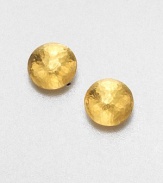 A simply chic design in radiant and luxurious, hammered 24k gold. 24k goldSize, about .5Post backImported 