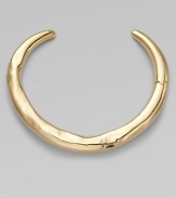 This golden collar has a sensuous molten look that makes a dramatic yet simple statement.18k goldplated Diameter, about 5¼ Hinged clasp on one side Imported