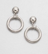 A simply chic design with a sleek ring drop. Sterling silverDrop, about .75Post backImported 