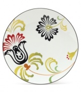 A festive splash of color for your tabletop, this lively pattern from Noritake features a stencil inspired design with a nod to the retro-chic aesthetic. (Clearance)