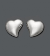 Let love reign supreme. Pretty polished studs by Giani Bernini feature an asymmetrical heart in sterling silver. Approximate diameter: 1/8 inch.