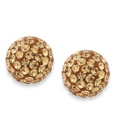 Gold and glamorous. Giani Bernini's sparkling fireball stud earrings feature gold-colored crystals in a sterling silver post setting. Approximate diameter: 1/4 inch.