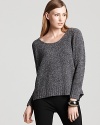 Earthy marled yarns are formed into an easygoing silhouette on this Eileen Fisher boxy sweater, the perfect piece to pair with slim pants and pencil skirts.