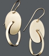 Make a clean sweep with effortlessly chic style. These oval-shaped swing drops in 14k gold are a must-have for any girl's accessory collection. Approximate drop: 1-1/4 inches.