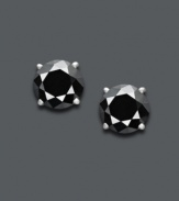 A pop of sparkle in dynamic color. These not-so-average diamond studs are crafted from round-cut black diamonds (3 ct. t.w.) for a bold effect. Set in 14k white gold. Approximate diameter: 1/4 inch.