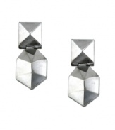 A fashionable find. Vince Camuto draws inspiration from the 80s in these vintage-inspired earrings. Crafted in silver tone mixed metal with a hinged setting, these angular shapes will frame your face perfectly. Approximate drop: 1-1/4 inches.